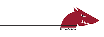 dog bitch logo with leash red